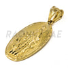 Solid Brass Gold Diamond Cut Guadalupe Pendant w/ 5mm 24" Concave Cuban Chain B03G - Raonhazae