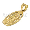 Solid Brass Gold Diamond Cut Our Lady of Guadalupe Halo Pendant w/ 5mm 24" Concave Cuban Chain B05G - Raonhazae