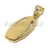 Solid Brass Gold Diamond Cut Our Lady of Guadalupe Halo Pendant w/ 5mm 24" Concave Cuban Chain B05G - Raonhazae