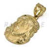 Solid Brass Gold Diamond Cut Jesus Face Pendant w/ 5mm 24" Concave Cuban Chain B06G - Raonhazae