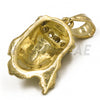 Solid Brass Gold Diamond Cut Small Jesus Face Pendant Solid w/ 5mm 24" Concave Cuban Chain B09G - Raonhazae