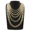 Raonhazae 14K Gold Plated Concave Cuban Necklace Chain (4-10m) W/ 8"/9"/24"/30" - Raonhazae