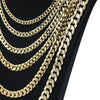 Raonhazae 14K Gold Plated Concave Cuban Necklace Chain (4-10m) W/ 8"/9"/24"/30" - Raonhazae