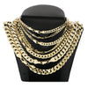 Raonhazae 14K Gold Plated Concave Cuban Necklace Chain (4-10m) W/ 8"/9"/24"/30" - Raonhazae