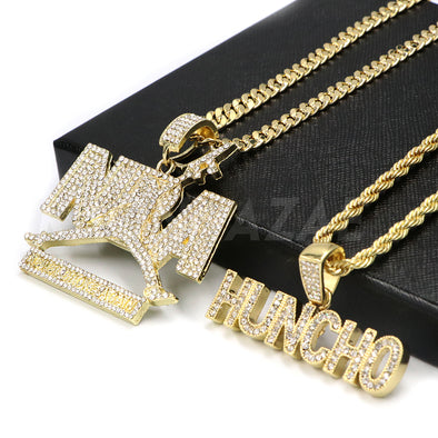 NEW NBA NEVER BROKE AGAIN HUNCHO Pendant W/ Cuban and Rope Chain Set - Raonhazae