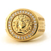 MEN'S HIP HOP LAB DIAMOND MEDUSA BRASS RING SIZE 8-12 BR002G - Raonhazae