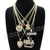 Hip NBA Drake Tiger Savage Dollar Red Ruby Pharaoh Pendant Necklace Set - Raonhazae