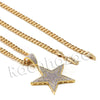 Lab diamond Micro Pave Gold PT Super Star Pendant w/ Miami Cuban Chain B24G - Raonhazae