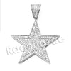 Lab diamond Micro Pave Gold PT Super Star Pendant w/ Miami Cuban Chain B24G - Raonhazae