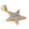 Lab diamond Micro Pave Gold PT Super Star Pendant w/ Miami Cuban Chain B24G - Raonhazae