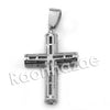 Lab diamond Micro Pave Gold PT Uzi Cross Pendant w/ Miami Cuban Chain B24G - Raonhazae