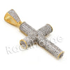 Lab diamond Micro Pave Gold PT Uzi Cross Pendant w/ Miami Cuban Chain B24G - Raonhazae