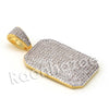 Lab diamond Micro Pave Gold PT Convex Dogtag Pendant w/ Miami Cuban Chain B24G - Raonhazae