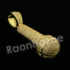 Lab diamond Micro Pave Gold PT MC Ren Mic Pendant w/ Miami Cuban Chain B24G - Raonhazae