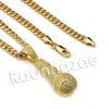 Lab diamond Micro Pave Gold PT MC Ren Mic Pendant w/ Miami Cuban Chain B24G - Raonhazae