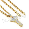 Lab diamond Micro Pave Gold Fortune Key Pendant w/ Miami Cuban Chain B24G - Raonhazae