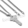 Lab diamond Micro Pave Gold Fortune Key Pendant w/ Miami Cuban Chain B24G - Raonhazae