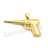 Lab diamond Micro Pave Gold Hand Pistol Pendant w/ Miami Cuban Chain BR008 - Raonhazae