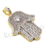 Lab diamond Micro Pave Love Hamsa Vision Pendant w/ Miami Cuban Chain BR009 - Raonhazae