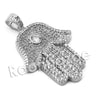 Lab diamond Micro Pave Love Hamsa Vision Pendant w/ Miami Cuban Chain BR009 - Raonhazae