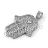 Lab diamond Micro Pave Love Hamsa Vision Pendant w/ Miami Cuban Chain BR009 - Raonhazae