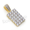 Lab diamond Micro Pave Rectangular Ice Pendant w/ Miami Cuban Chain BR010 - Raonhazae
