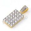 Lab diamond Micro Pave Rectangular Ice Pendant w/ Miami Cuban Chain BR010 - Raonhazae