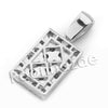 Lab diamond Micro Pave Rectangular Ice Pendant w/ Miami Cuban Chain BR010 - Raonhazae