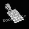 Lab diamond Micro Pave Rectangular Ice Pendant w/ Miami Cuban Chain BR010 - Raonhazae