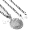 Lab diamond Micro Pave Medallion Round Pendant w/ Miami Cuban Chain BR011 - Raonhazae