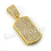 Lab diamond Micro Pave Ice Grid Dogtag Pendant w/ Miami Cuban Chain BR010 - Raonhazae