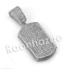 Lab diamond Micro Pave Ice Grid Dogtag Pendant w/ Miami Cuban Chain BR010 - Raonhazae