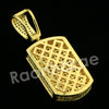 Lab diamond Micro Pave Ice Grid Dogtag Pendant w/ Miami Cuban Chain BR010 - Raonhazae