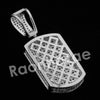 Lab diamond Micro Pave Ice Grid Dogtag Pendant w/ Miami Cuban Chain BR010 - Raonhazae