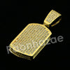 Lab diamond Micro Pave Ice Grid Dogtag Pendant w/ Miami Cuban Chain BR010 - Raonhazae