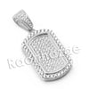 Lab diamond Micro Pave Mini Chiseled Dogtag Pendant w/ Miami Cuban Chain BR016 - Raonhazae