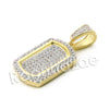 Lab diamond Micro Pave Mini Chiseled Dogtag Pendant w/ Miami Cuban Chain BR016 - Raonhazae