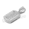 Lab diamond Micro Pave Mini Chiseled Dogtag Pendant w/ Miami Cuban Chain BR016 - Raonhazae