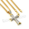 Lab diamond Micro Pave Shizzle Jesus Cross Pendant w/ Miami Cuban Chain BR019 - Raonhazae