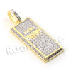 Lab diamond Micro Pave Uzi Gold Brick Mini Pendant w/ Miami Cuban Chain BR020 - Raonhazae