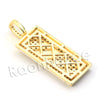 Lab diamond Micro Pave Uzi Gold Brick Mini Pendant w/ Miami Cuban Chain BR020 - Raonhazae