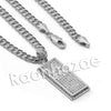 Lab diamond Micro Pave Uzi Gold Brick Mini Pendant w/ Miami Cuban Chain BR020 - Raonhazae