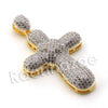 Lab diamond Micro Pave Rounded Medival Cross Pendant w/ Miami Cuban Chain BR020 - Raonhazae