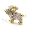 Lab diamond Micro Pave Ruff Ryders Bull Dog Pendant w/ Miami Cuban Chain BR022 - Raonhazae