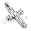 Lab diamond Micro Pave Textured Jesus Cross Pendant w/ Miami Cuban Chain BR026 - Raonhazae