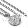 Lab diamond Micro Pave Rounded Eye of Horus Pendant w/ Miami Cuban Chain BR036 - Raonhazae