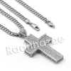 Lab diamond Micro Pave Jesus Cross Pendant w/ Miami Cuban Chain BR039 - Raonhazae