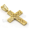 Lab diamond Micro Pave Jesus Cross Grid Pendant X w/ Miami Cuban Chain BR040 - Raonhazae