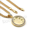 Lab diamond Micro Pave Medallion Liberty Lady Face w/ Miami Cuban Chain BR044 - Raonhazae