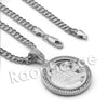 Lab diamond Micro Pave Medallion Liberty Lady Face w/ Miami Cuban Chain BR044 - Raonhazae